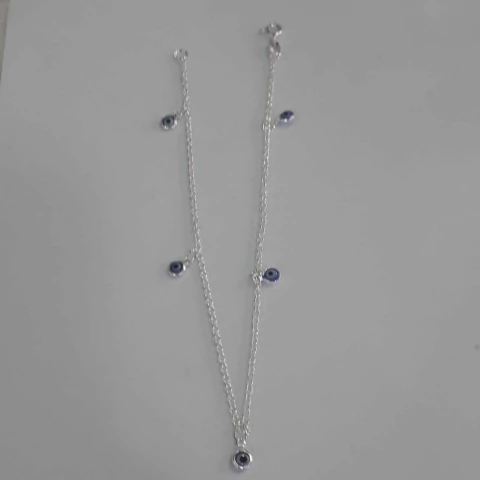 Tornozeleira 5 Pingentes Olho Grego Mini