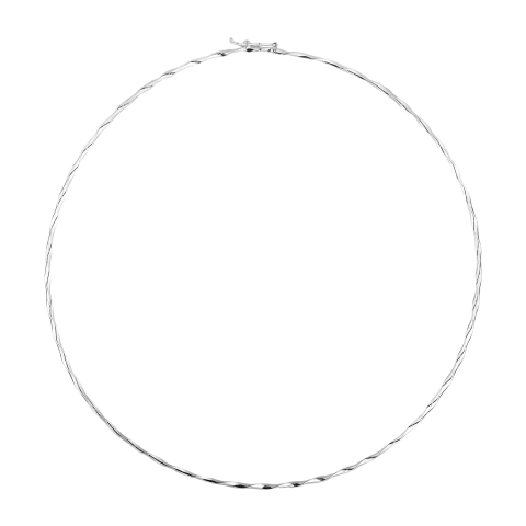 Colar Choker Rígida Fio Amassado com Fecho - Prata 925 - comprar online