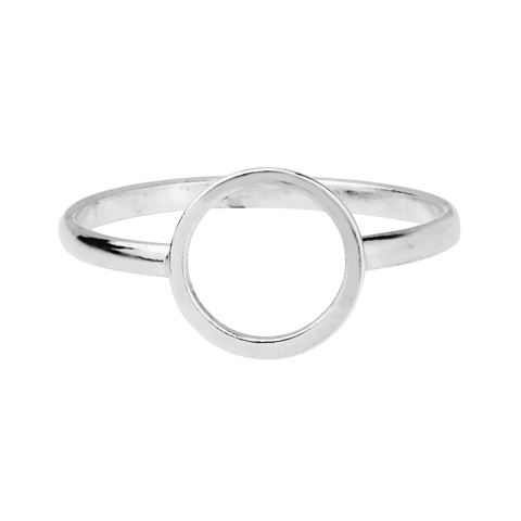Anel Círculo Vazado Fio Reto - Prata 925 - comprar online