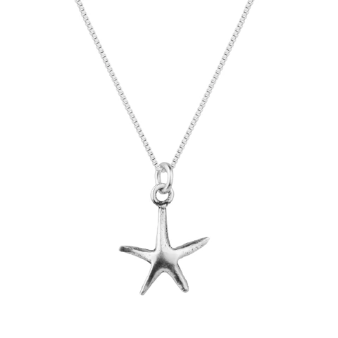 Colar Estrela do Mar Relevo Estilizada - Prata 925