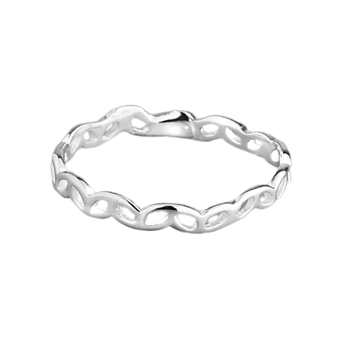 Anel Aliança Folhinhas Vazadas Interligadas