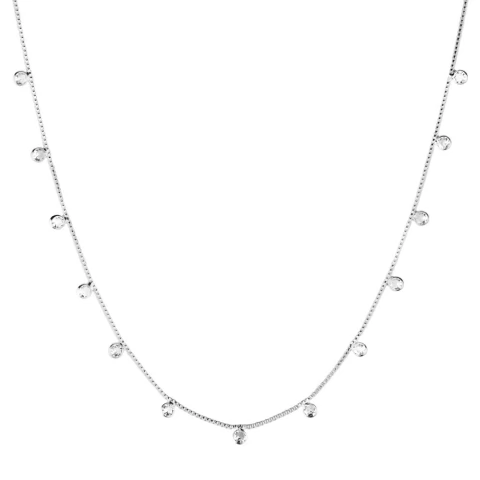 Colar Choker 9 Pontos de Luz Micro 2 mm - Prata 925