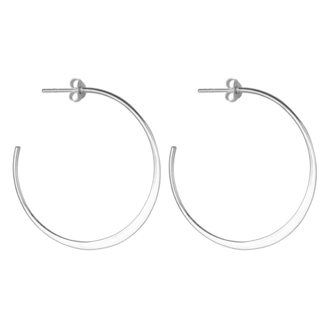 Brinco Meia Argola Chapada Assimétrica - Prata 925 - comprar online