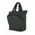 Bolso de tenis acolchado en color negro, con un diseño moderno y un compartimento circular con cierre.