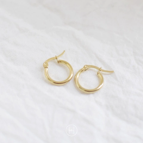 Argollas Gold Classic - 1,5 cm - Acero quirúrgico