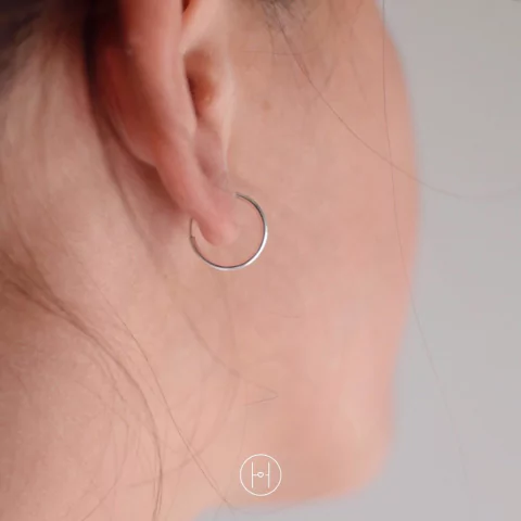 Argollas Classic Plata - 1,4 cm