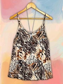 Remera bretel estampada - comprar online