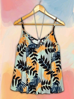 Remera bretel estampada - comprar online
