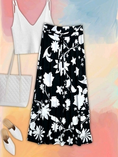 Pollera larga estampada - tienda online