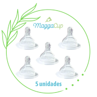 5 Tetinas Nro. 1 de silicona boca ancha Maggacup