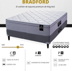 COLCHÓN ESPUMA KING KOIL BRADFORD 140X190X29 CM + SOMMIER