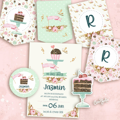 Kit Bakery Pastelería y Flores. IDeal para decorar tu evento. Editable en computadora utilizando adobe pdf reader.