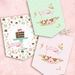 Kit Bakery Pastelería y Flores. IDeal para decorar tu evento. Editable en computadora utilizando adobe pdf reader.