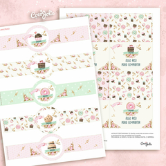 Kit Bakery Pastelería y Flores. IDeal para decorar tu evento. Editable en computadora utilizando adobe pdf reader.