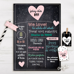 Dia del Amigo. Amigas Minimalista Pink