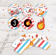 bomberos, fireman, firefighter, cuartel, kit imprimible