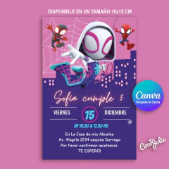 Invitación digital Ghost Gwen Spider editable en CANVAS - comprar online