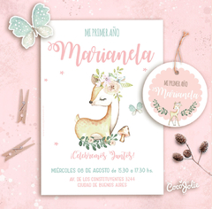 Kit Ciervita Nena del bosque. Imprimible personalizable