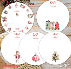 Watercolor Christmas kit with printable invitations and cards. Sweet and classic Christmas design to print at home.