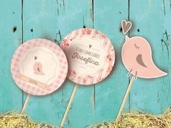 Kit Cumpleaños Romántico Vintage, Pajarito. Imprimibles personalizables - online store