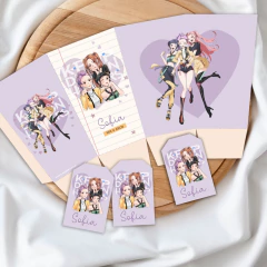 Kit imprimible Guerreras K-Pop Pastel con invitaciones, banderines y decoración digital en tonos suaves estilo acuarela, ideal para cumpleaños temáticos.