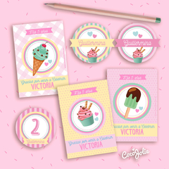 Kit Heladitos. Imprimible Personalizable en internet