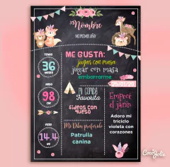 Imagen de Kit Animalitos del Bosque Tribal Nena. Imprimible Personalizable