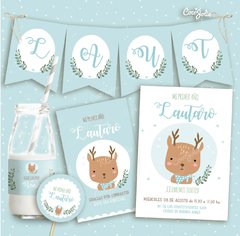 Kit Ciervito Bebé del Bosque. Imprimible personalizable
