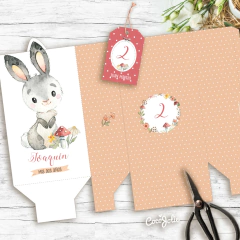Kit Conejito Acuarela. Imprimible personalizable - CocoJolie Kits Imprimibles
