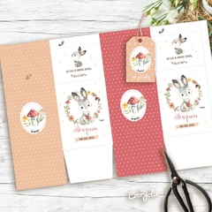 Kit Conejito Acuarela. Imprimible personalizable - tienda online