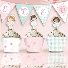 Kit Imprimible Bailarinas. Personalizable en internet