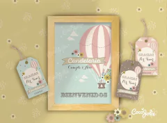 Kit Globo Aerostático Nena. Imprimible Personalizable - comprar online