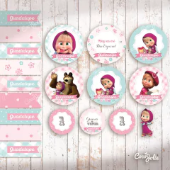 Kit Masha y el Oso. Imprimible Personalizable - tienda online