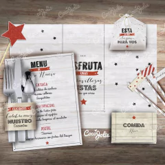 Kit Navidad y Año Nuevo Blanco. Imprimibles Personalizables - comprar online