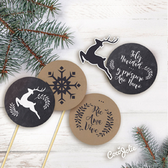 Kit Navidad y Año Nuevo Rústico. Imprimibles personalizables - comprar online