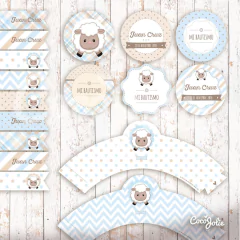 Kit Ovejita Celeste. Imprimible Personalizable - comprar online