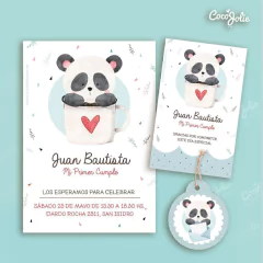 Kit Osito Panda Celeste. Imprimible Personalizable - buy online