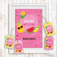 Kit Imprimible Tutti Frutti Sandía Ananá. Personalizable - comprar online