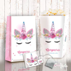 Kit Imprimible Unicornio Rosado y plateado. Imprimible Personalizable en internet