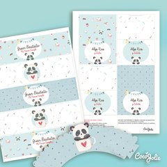 Kit Osito Panda Celeste. Imprimible Personalizable en internet