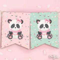 Kit Osito Panda Rosado. Imprimible Personalizable en internet