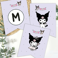 Kit Kuromi para cumples y celebraciones. Descarga digital, editable en adobe pdf reader.