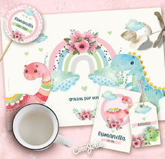 Kit imprimible Dinosaurio Nena
