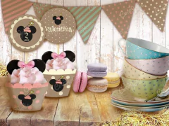 Kit Minnie Retro Vintage. Imprimibles personalizables en internet