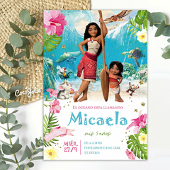 Kit editable de Moana 2, con textos personalizable para fiestas y celebraciones