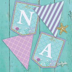 Kit Sirenita Vintage. Pack completo. Imprimibles personalizables - comprar online