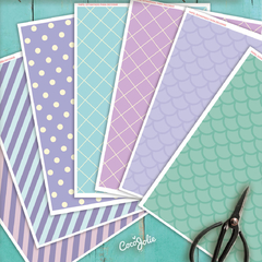 Kit Sirenita Vintage. Pack completo. Imprimibles personalizables