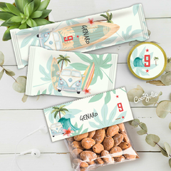 Kit Surf Tropical. Imprimible personalizable