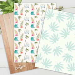Kit Surf Tropical. Imprimible personalizable