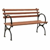 Banco de jardim em madeira com estrutura de metal, ideal para áreas externas.